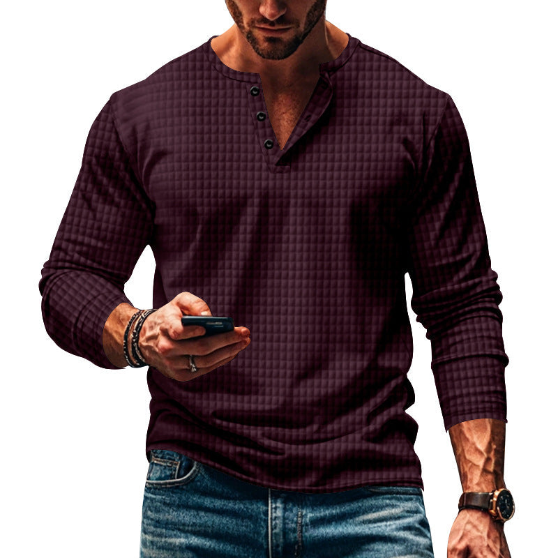 Herren langärmliges Oberteil mit strukturiertem Design R&B