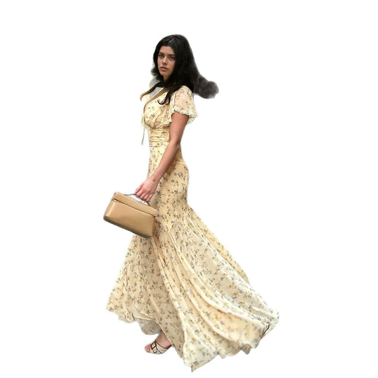 Damen Maxikleid mit zauberhaftem Blumenmuster und eleganter Rüschendetail R&B
