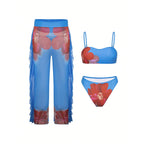 Damen Bikiniset mit Rüschen-Design und durchscheinenden Details R&B