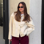 Damen Oversized Jeansjacke im minimalistischen Design mit praktischen Taschen R&B