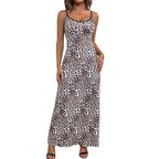 Damen Maxikleid mit zeitgemäßem Leopard-Print und verstellbaren Spagettiträgern R&B