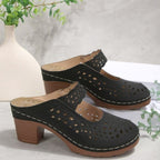 Damen Komfortable Plateausandalen mit offenem Zehenbereich und dekorativem Schnitt R&B