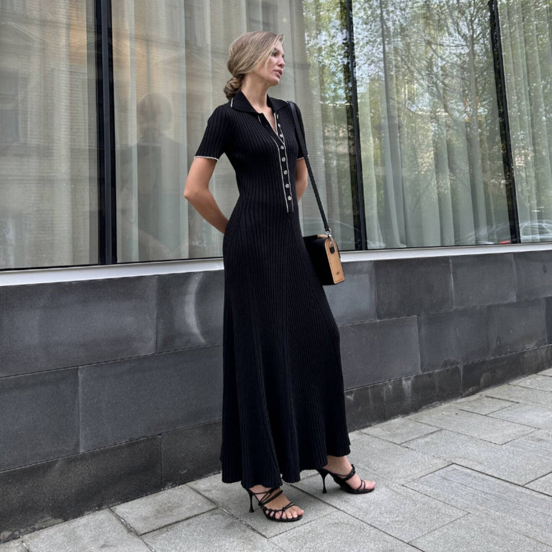 Damen Midi-Kleid mit feiner Rippstruktur R&B