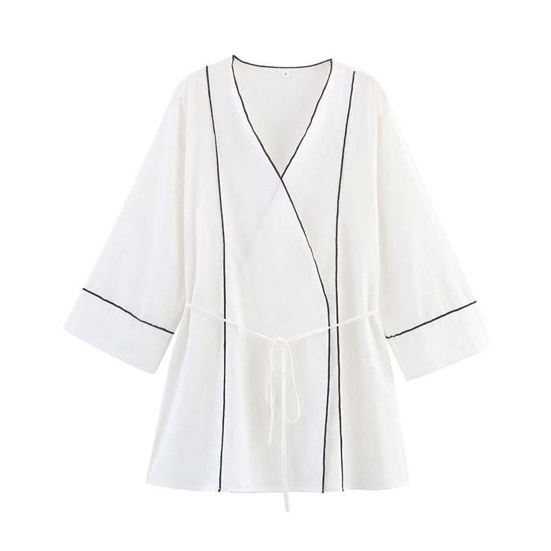 Damen modische Wickeljacke mit eleganten Details R&B