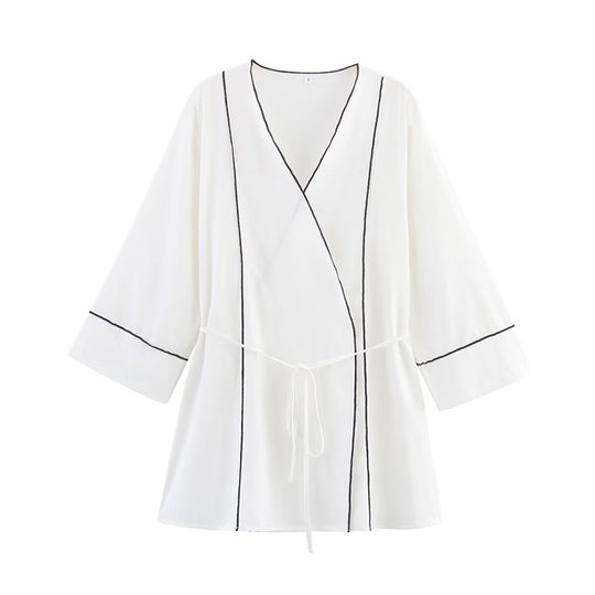 Damen modische Wickeljacke mit eleganten Details R&B