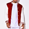 Herren sportliche Collegejacke mit kontrastierenden Ärmeln und Druckknöpfen R&B