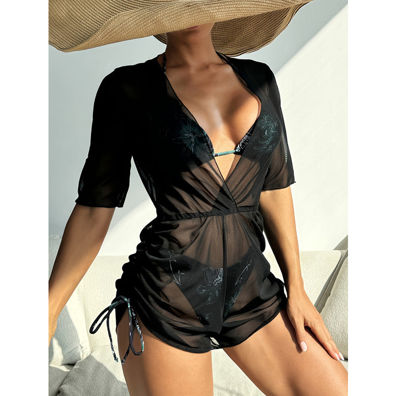 Damen Übergangs Strandschneider mit floralem Design und verstellbarem Bund R&B