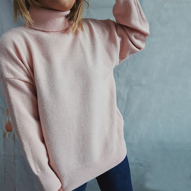 R&B | Einfarbiger Warmer Strickpullover Für Alltag