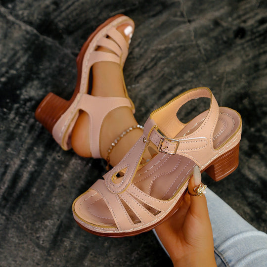 Damen Komfortable Sandalen mit verstellbarem Riemen und anatomischem Fußbett R&B