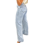 Damen Hochtaillierte Jeans mit lässigem Schnitt und modernen Waschungen R&B