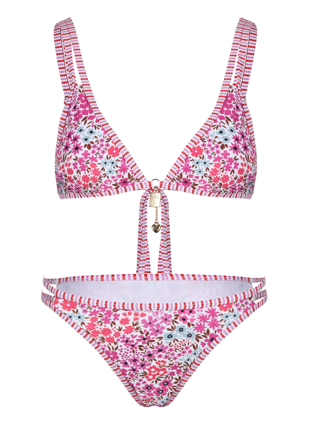Damen Bikini-Set mit floralem Muster und verstellbaren Trägern R&B