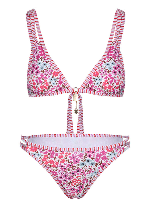 Damen Bikini-Set mit floralem Muster und verstellbaren Trägern R&B
