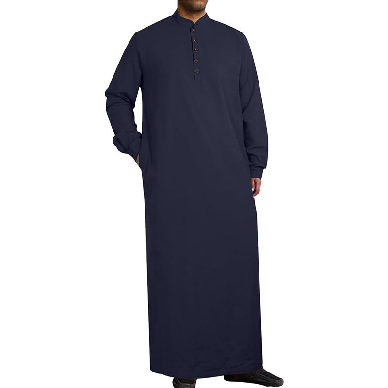 Herren moderner Kaftan mit Knopfleisten-Design und weichem Baumwollmaterial R&B