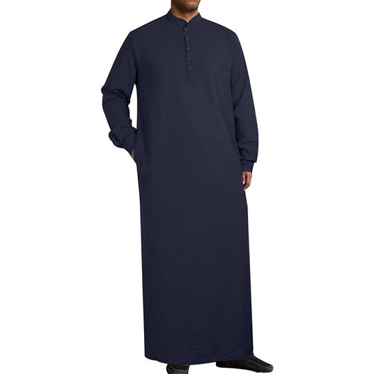 Herren moderner Kaftan mit Knopfleisten-Design und weichem Baumwollmaterial R&B