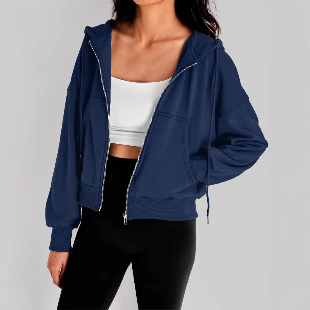 Damen modischer Kapuzenpullover mit lässigem Schnitt und praktischen Taschen R&B