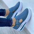 Damen bequeme Slip-On Sneakers mit atmungsaktivem Mesh-Obermaterial und ergonomischer Sohlentechnologie EB