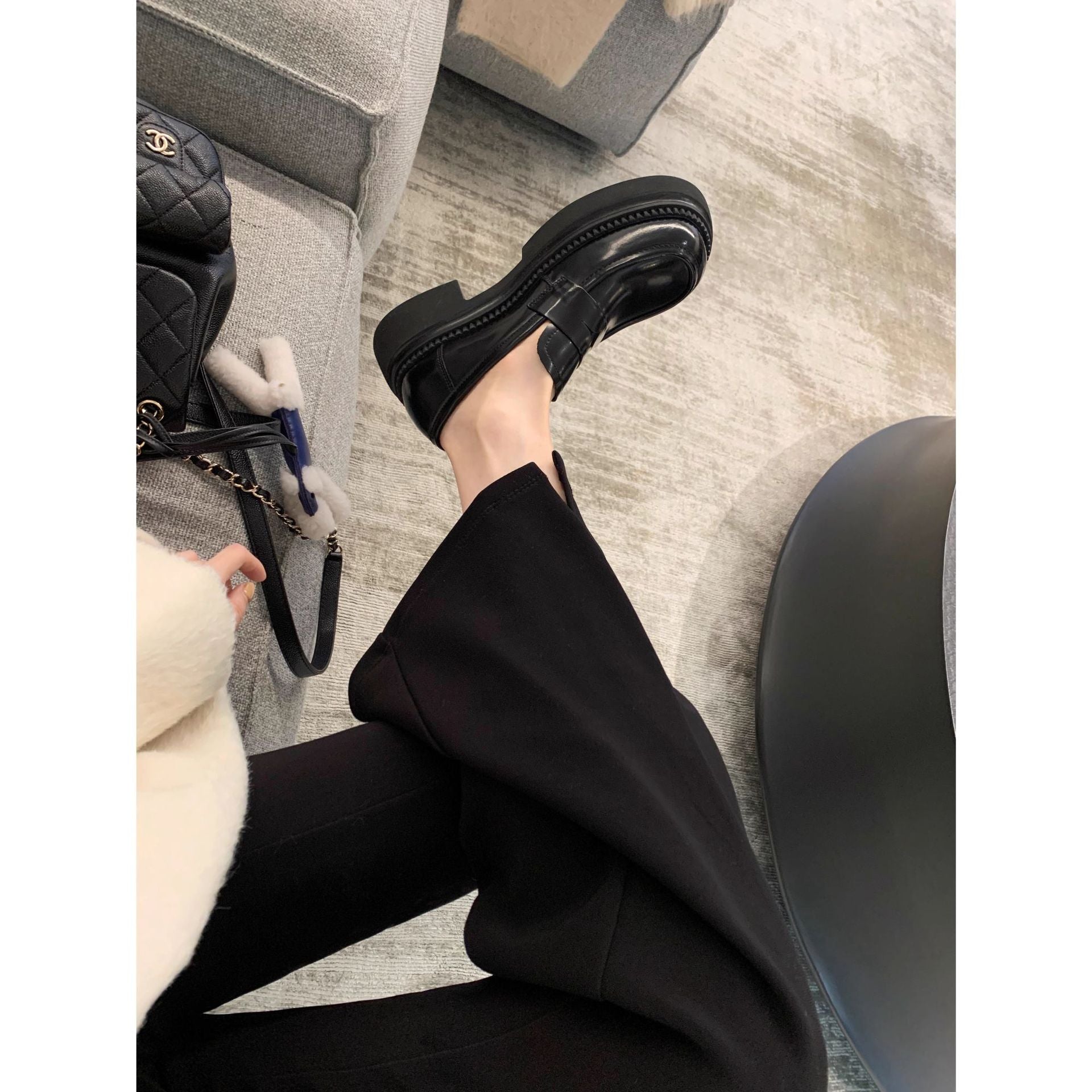 Damen Mokassin-Schuhe mit modischem Schnallenverschluss und stabiler Gummisohle