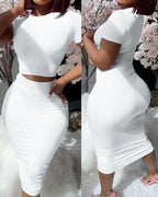 Damen Crop-Top und Bleistiftrock Set R&B