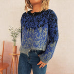 Damen Grob gestrickte Jacke im modernen Farbverlauf R&B