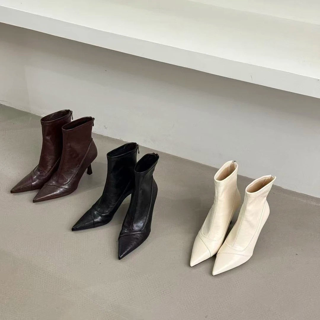 Damen Stiefeletten aus hochwertigem Leder mit elegantem Spitzenabsatz R&B