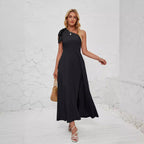 Damen Maxikleid mit asymmetrischem Design und Trägerdetail R&B