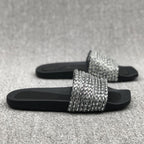 Damen Glamouröse Strandsandalen mit funkelndem Riemen EB