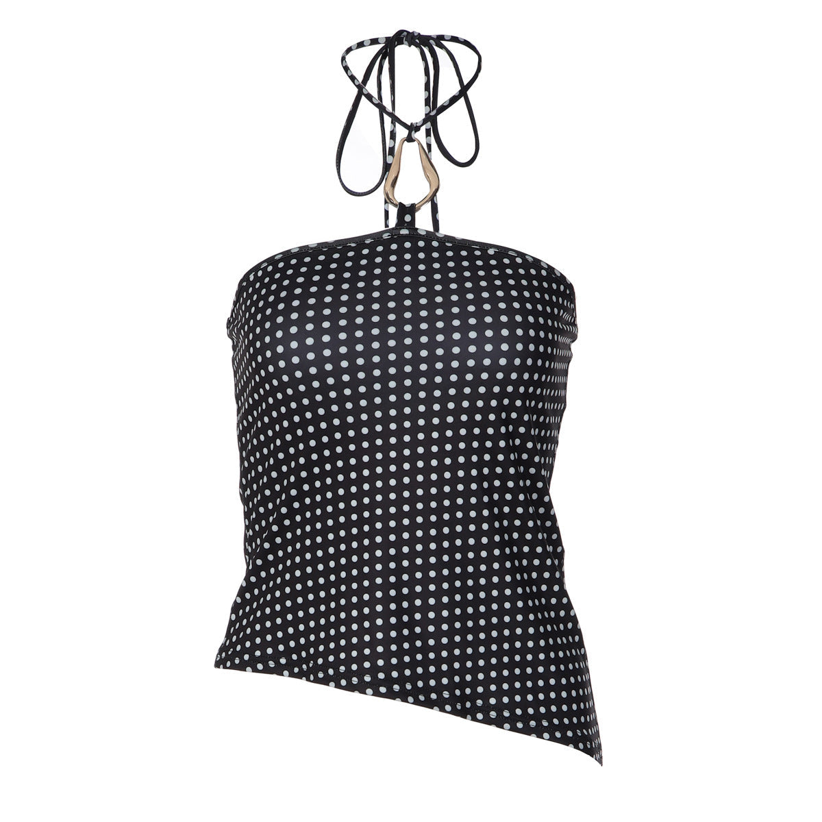 Damen Trägershirt mit asymmetrischem Schnitt und Punktmuster R&B