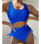 Damen Einteiliger Badeanzug mit raffiniertem Cut-Out und Schnürdetail