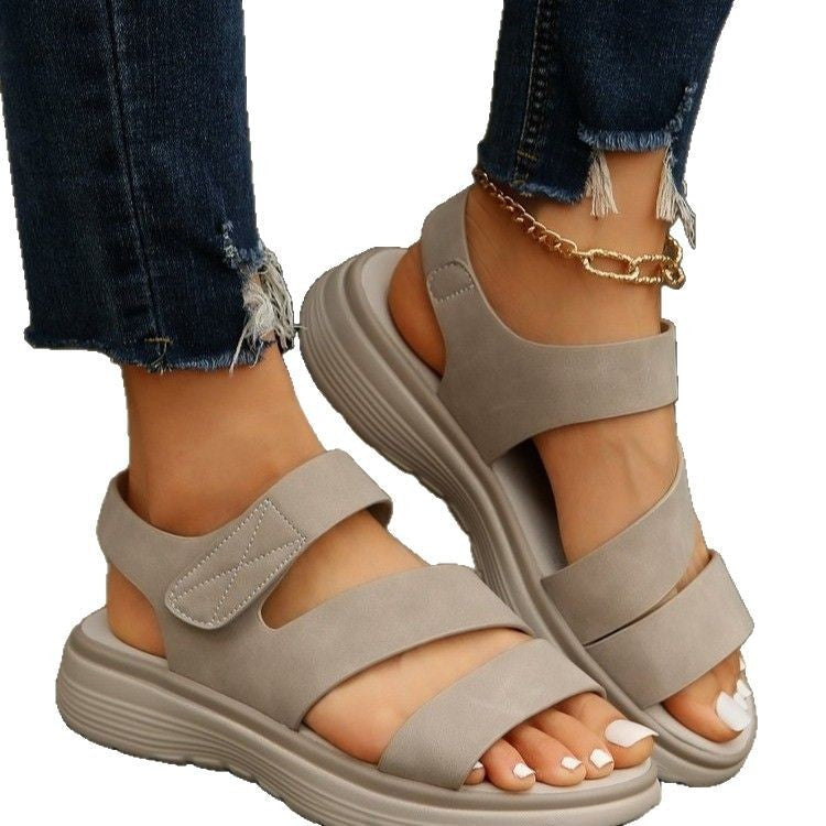Damen Komfortable Wedge-Sandalen mit verstellbaren Riemen und ergonomischer Fußbettung R&B