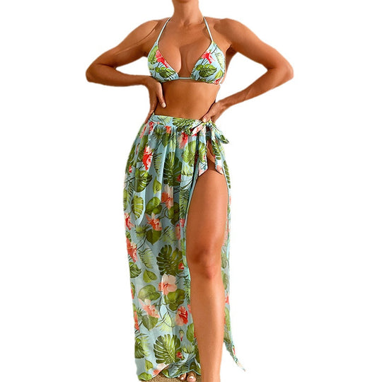 Damen Bikini-Set mit floralem Maxi-Rock R&B