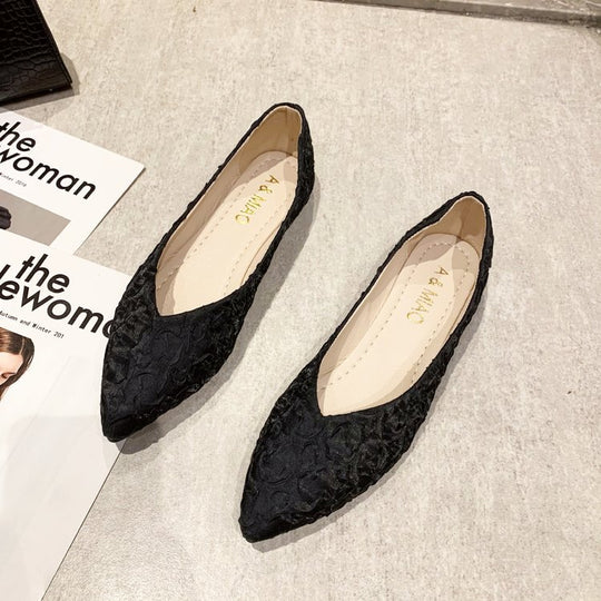 Damen Ballerinas mit spitz zulaufendem Design und strukturiertem Obermaterial R&B
