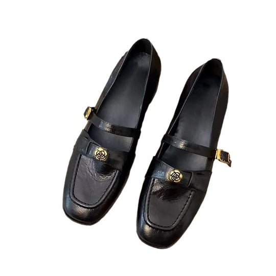 Damen Mokassins mit elegantem Riemen und luxuriösem Metall-Detail R&B
