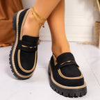 Damen Klassische Loafer mit rutschfester Sohle und glänzendem Finish R&B
