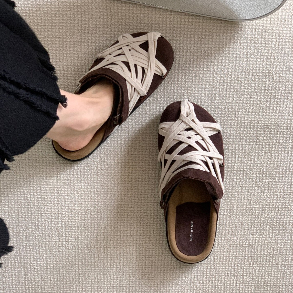 Damen Clogs mit geflochtenem Design und komfortablem Fußbett R&B