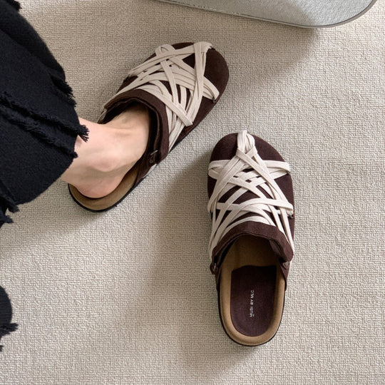 Damen Clogs mit geflochtenem Design und komfortablem Fußbett R&B