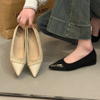 Damen elegante Ballerinas mit spitzem Design und hochwertiger Oberflächenstruktur R&B