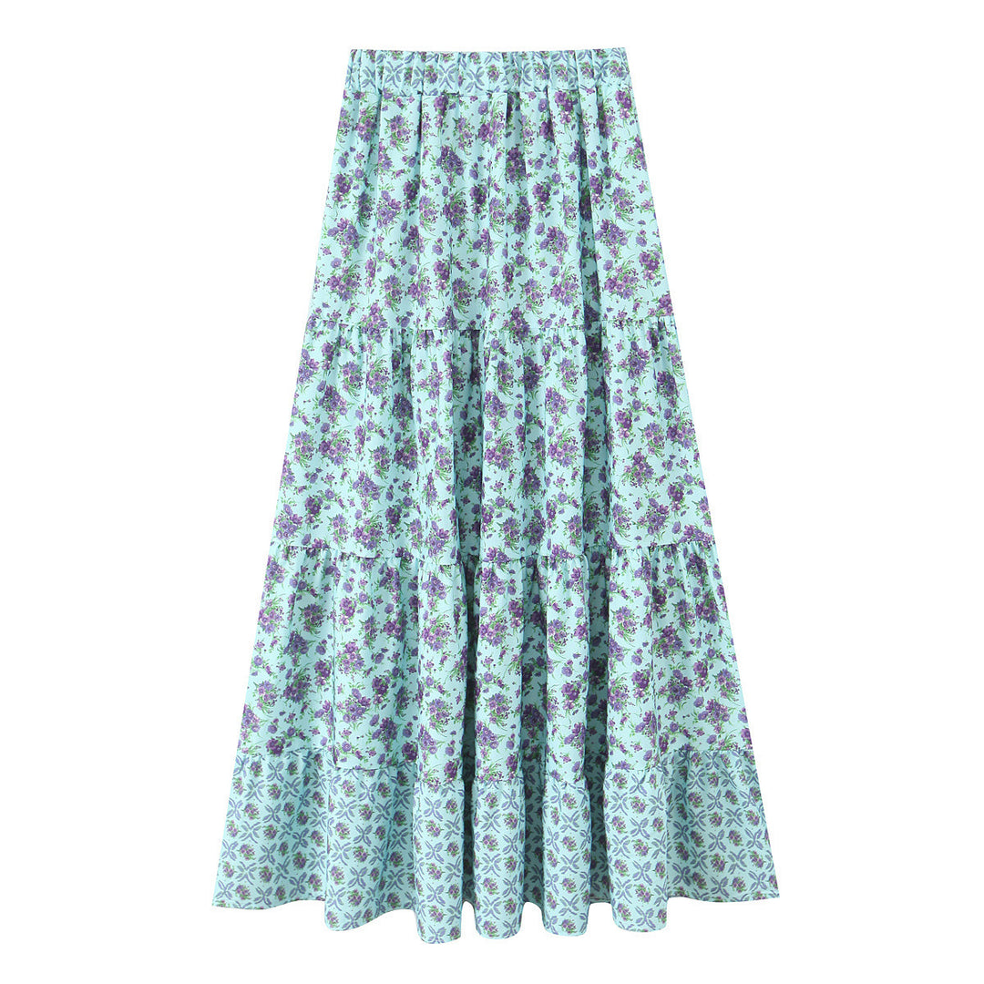 Damen Maxirock mit verspieltem Patchwork-Muster und voluminöser Silhouette R&B