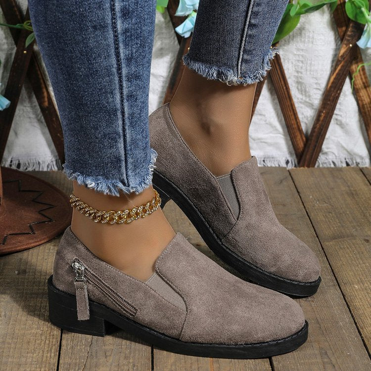 Damen modische Stiefeletten mit seitlichem Reißverschluss und ergonomischer Sohle R&B