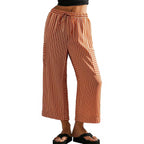 Damen gestreifte Weitbein-Hosen R&B