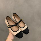 Damen elegante Ballerinas mit modischem Riemchen und dekorativem Knopf R&B