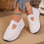Damen Plateau-Sneaker im sportlich-eleganten Design mit elastischem Riemchen R&B