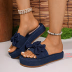 Damen Komfortable Schlüpfsandalen mit modischem Schleifen-Detail R&B