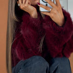 Damen Kunstpelzjacke im eleganten Oversized-Stil R&B