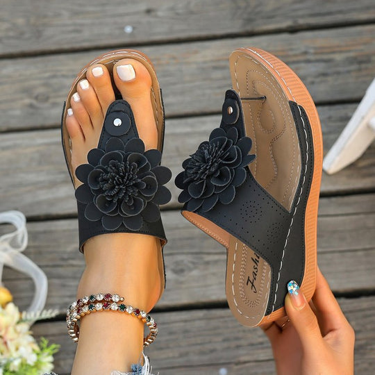 Damen Bequeme und modische Blumensandalen R&B