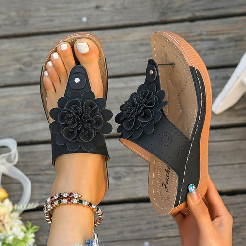 Damen Bequeme und modische Blumensandalen R&B