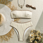 Damen Bandeau-Bikini mit gerafftem Design R&B