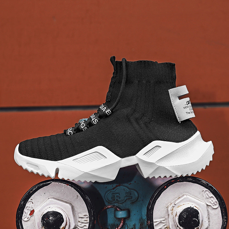 Damen High-Top Sneakers mit elastischem Strick und stylishem Design R&B