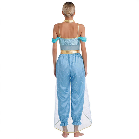 Damen Glamouröses Märchen-Kostüm mit glitzerndem Oberteil und luftigen Hosen R&B