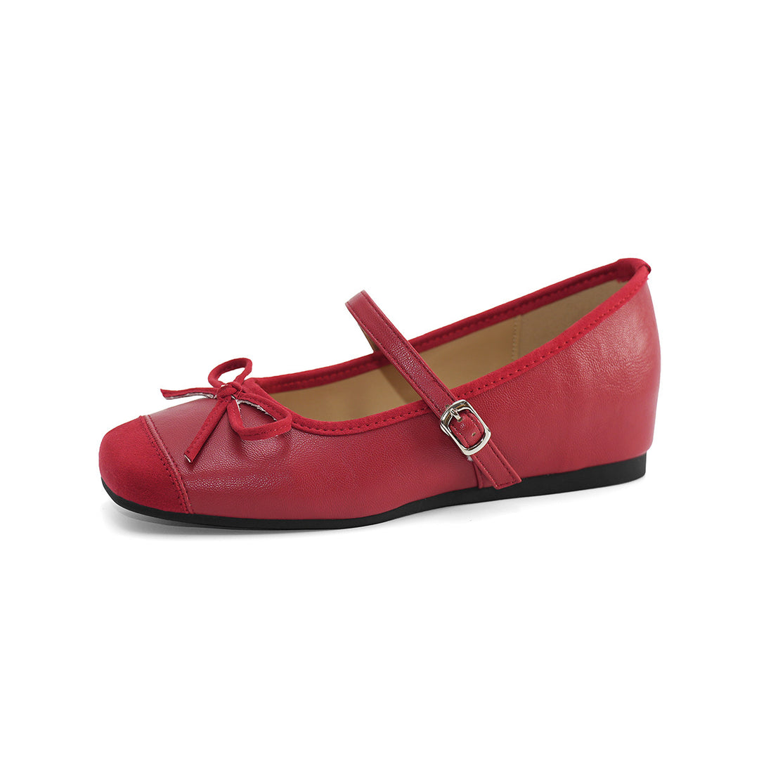 Damen Ballerinas mit modischem Riemen und Schleifenapplikation R&B