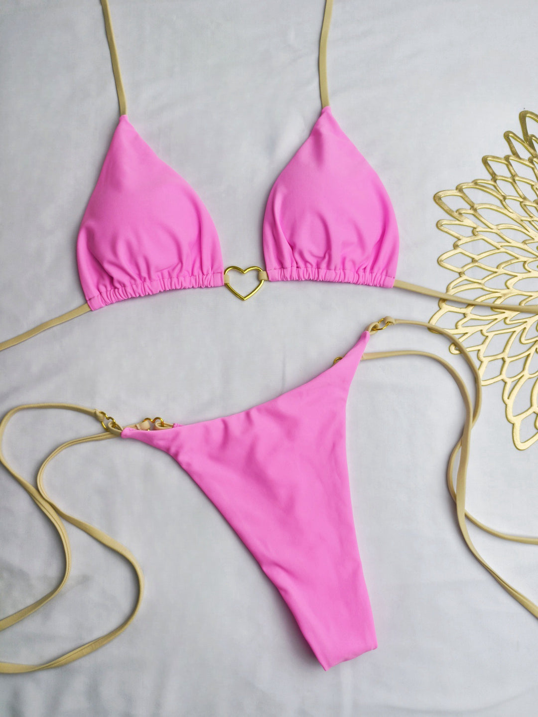 Damen Bikini-Set mit herzförmigem Detail und verstellbaren Trägern R&B